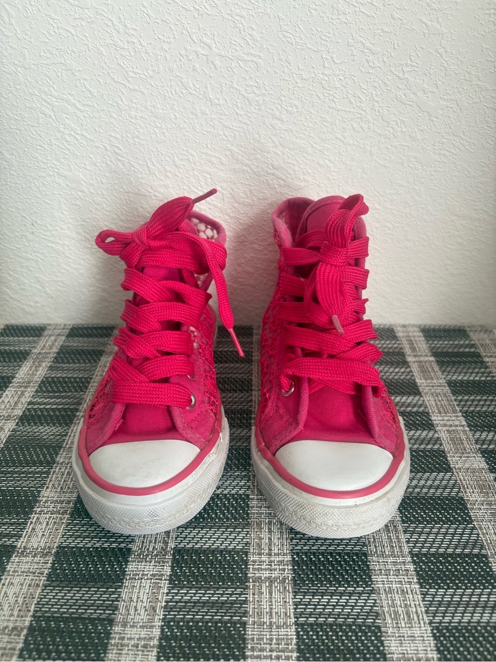 Hot Pink High-Top Canvas Sneakers